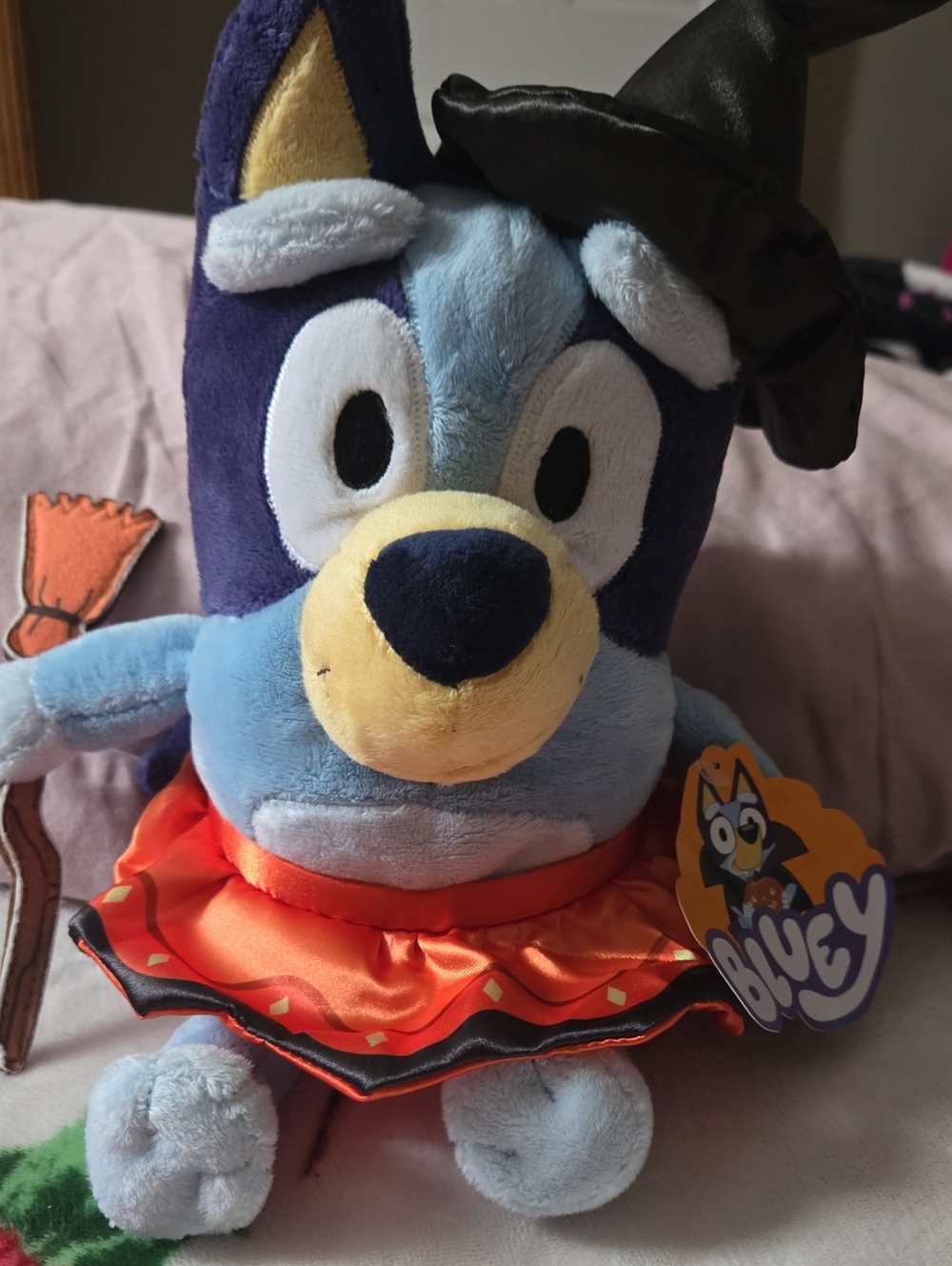 Bluey Halloween Plush In Witch Costume - Blue & Orange, NWT